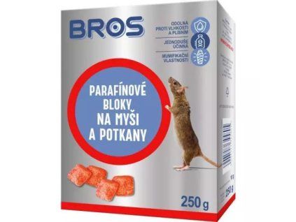 BROS paraf bloky na myši a potkany 250g