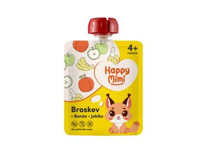 Happy Mimi ovocný příkrm 90g Broskev