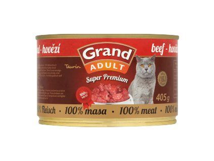 Grand Adult hovězí konzerva 405g kočka