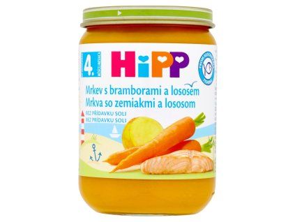 HiPP menu 190g mrkev brambor losos 4m+