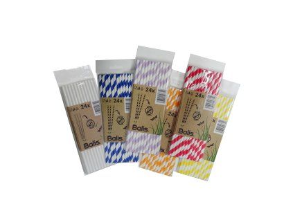Slámka papírová 24ks