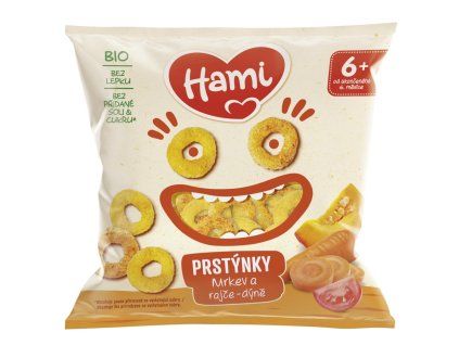 Hami prstýnky 20g mrkev rajče 6m+