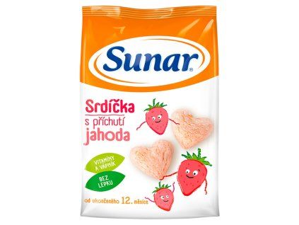 Sunar srdíčka 50g jahodová příchuť 12m+