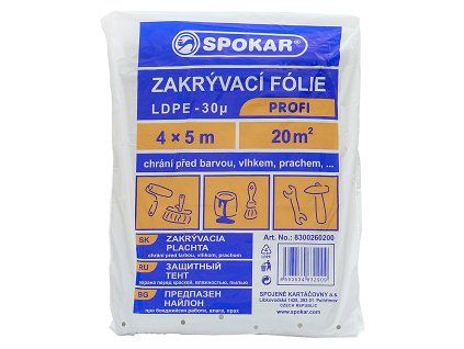 Zakrývací fólie 4m x 5m LDPE 30my