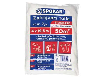 Zakrývací folie 4m x 12,5m HDPE 7my