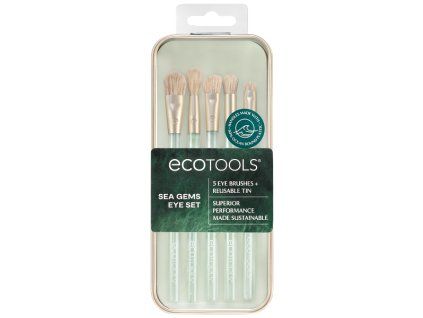 ECOTOOLS Sea Gems sada štětců na oči + plechové pouzdro