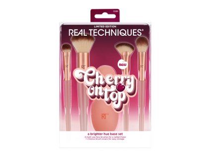 REAL TECHNIQUES Cherry On Top Základní sada 4 štětce + 2 cestovní pouzdra