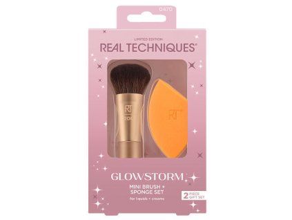 REAL TECHNIQUES VB Mini štětec a houbička GLOWSTORM
