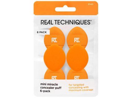 REAL TECHNIQUES Mini zázračná houbička Powder Puff na korektor 6 ks