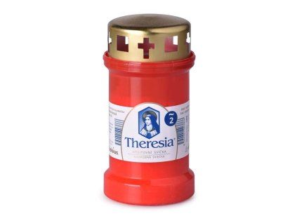 Theresia svíčka víčko 170g ~2dny červená litá