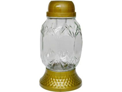 Madona Hřb.Sklo LED 21 cm gotika zlatá