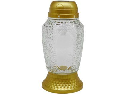 Madona Hřb.Sklo LED 21 cm průhled zlatá