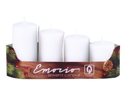 Emocio adventní stupně 4ks prům.40mm bílé svíčky