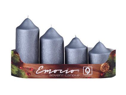 Emocio adventní stupně 4ks prům.50mm exclusive mat. grafit svíčky