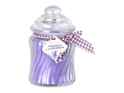 Emocio vonná svíčka ve skle French Lavender se skleněným víčkem 76x125mm