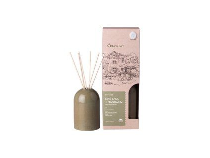 Emocio keramický Diffuser Lime Basil & Mandarine, 150ml + vonná stébla