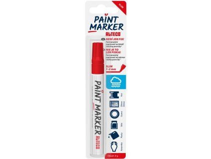 ALTECO permanentní popisovač Paint Marker SLIM červený