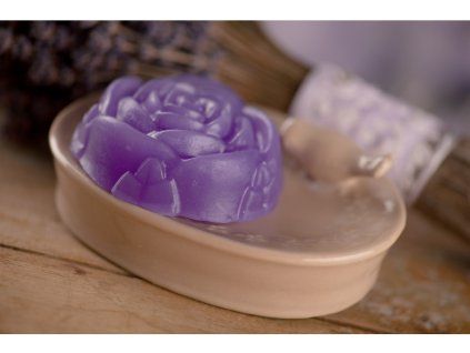 Mýdlo Růže levandule v organzovém sáčku, mix, bílá, fialová 90g