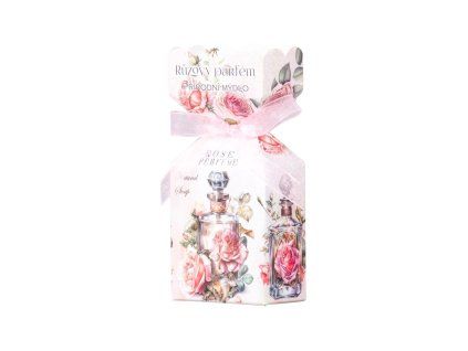 Mýdlo Rose perfume v krabičce, barevná 90g