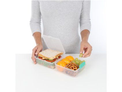 Sistema Dělený svačinový box To Go LunchCube s 2 oddíly 1,4 l, mix barev