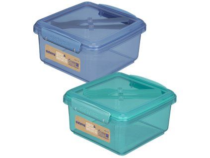 Sistema Svačinový box s příborem Ocean Bound Lunch Plus 1,2 l, mix barev