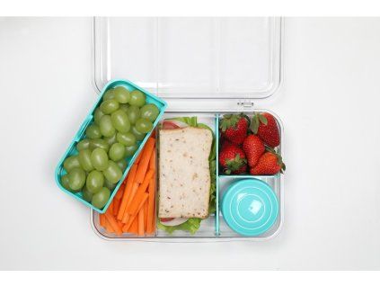 Sistema Dělený svačinový box To Go Bento Create s nádobou na jogurt a miskou 1,48 l, mix barev