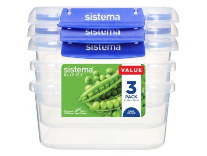 Sistema Sada 3 ks vodotěsných krabiček na potraviny KLIP IT PLUS 2 klipy 1,15 l