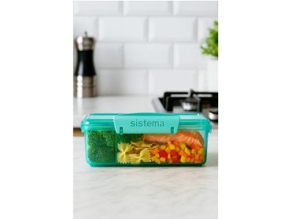 Sistema Dělený svačinový box Lunch Snack Attack Duo s 2 oddělenými přihrádkami 975 ml, mátová