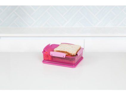 Sistema Dělený svačinový box Lunch Snack Attack Duo s 2 oddělenými přihrádkami 975 ml, růžová