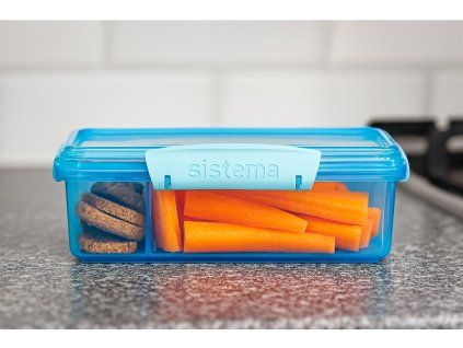 Sistema Dělený svačinový box Lunch Snack Attack Duo s 2 oddělenými přihrádkami 975 ml, modrá