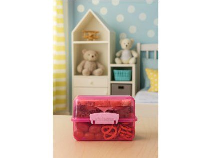 Sistema Dělený svačinový box Lunch Cube s 2 oddíly 1,4 l, růžová