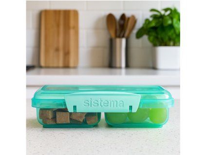 Sistema Dělený svačinový box Lunch Small Split se 2 oddíly 350 ml, mátová