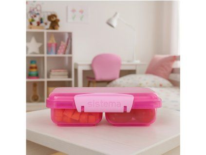 Sistema Dělený svačinový box Lunch Small Split se 2 oddíly 350 ml, růžová