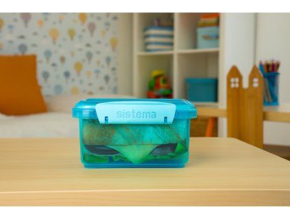Sistema Dělený svačinový box Lunch Plus 1,2 l, modrá