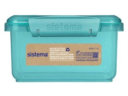 Sistema Svačinový box s příborem Ocean Bound Lunch Plus 1,2 l, mátová