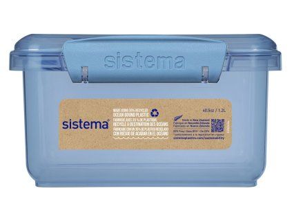 Sistema Svačinový box s příborem Ocean Bound Lunch Plus 1,2 l, modrá