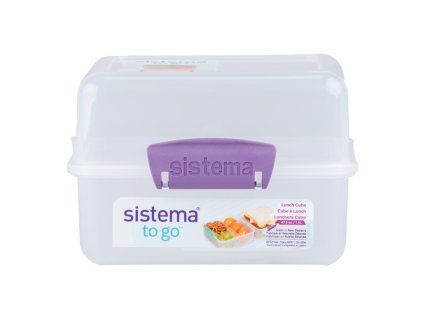 Sistema Dělený svačinový box Lunch Cube s 2 oddíly 1,4 l, fialová