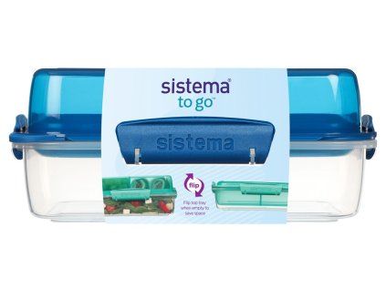 Sistema Dělený svačinový box To Go LunchStack Rectangle 1,8 l, modrá