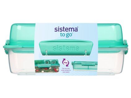 Sistema Dělený svačinový box To Go LunchStack Rectangle 1,8 l, zelená