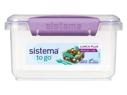Sistema Svačinový box s příborem To Go Lunch Plus 1,2 l, fialová