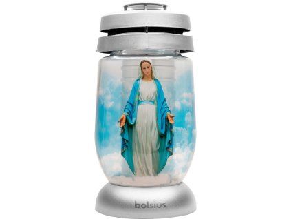 Bolsius hřbitovní sklo 23 cm vklad 120g 36h. Svatá Maria