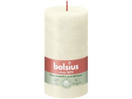 Bolsius svíčka válec Rustic Shine Soft Pearl krémová 68x130mm