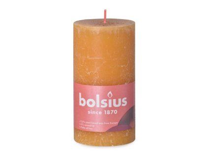 Bolsius svíčka válec Rustic Shine Honeycomb Yellow žlutá 68x130mm