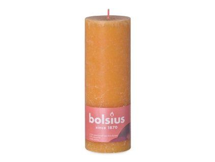Bolsius svíčka válec Rustic Shine Honeycomb Yellow žlutá 68x190mm