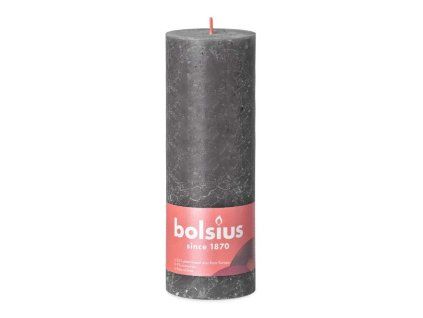 Bolsius svíčka válec Rustic Shine Stormy Grey šedá 68x190mm
