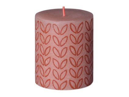 Bolsius svíčka válec Misty Pink Rustic Silhouette 68x80mm
