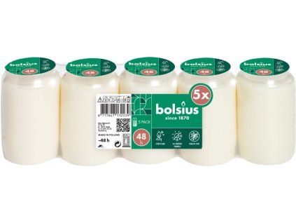 Bolsius kompozitní 5 ks 710g 48h. bílá víčko papír