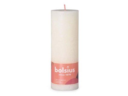 Bolsius svíčka válec Rustic Shine Soft Pearl krémová 68x190mm