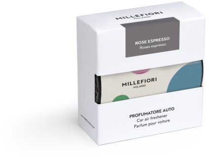 Millefiori Icon Rose Espresso vůně do auta Textil Floral, bílá