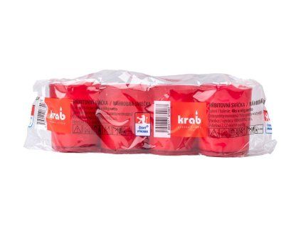 Hřbitovní svíčka 60 g 15 hod 4 ks červené lisované